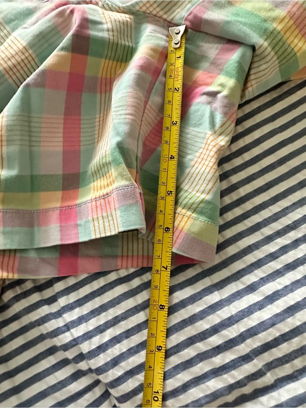 crown & ivy Pastel Plaid Shorts in Mint, Pink & Yellow - Picture 5 of 9
